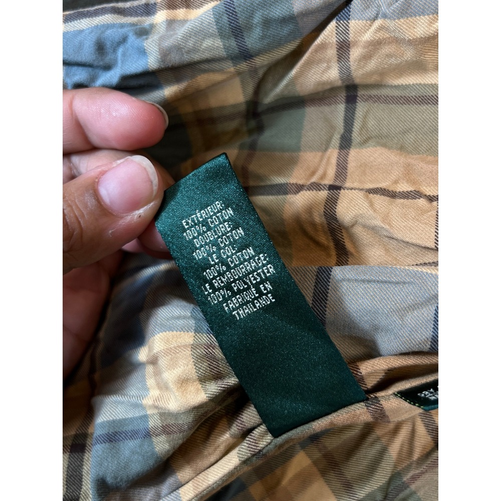Lauren Ralph Lauren Green Field Barn Jacket Equestrian Blanket Lined Women Large - Picture 10 of 13